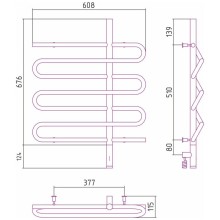 Полотенцесушитель электрический 800х600 темный титан муар МЭМ правый Сунержа Эпатаж 3.0 15-5851-8060