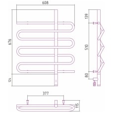 Полотенцесушитель электрический 800х600 белый матовый МЭМ правый Сунержа Эпатаж 3.0 30-5851-8060