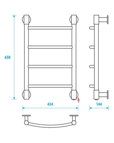 Полотенцесушитель электрический 650x400 Energy H2 EETR0000H26040R903M