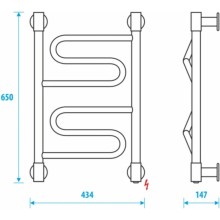 Полотенцесушитель электрический 650x400 Energy Bravo2 EETRBRAVO2654000000