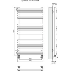 Водяной полотенцесушитель Terminus Кремона П17 500x1046 4620768886775 Хром