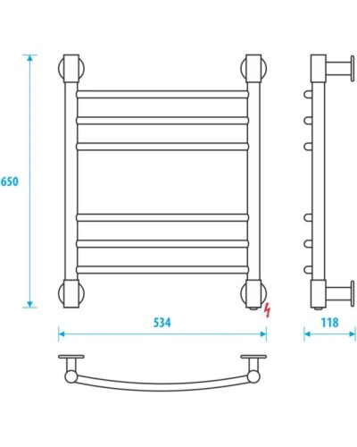 Полотенцесушитель электрический 650x500 Energy Ergo2 EETR0ERGO26550R903M