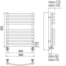 Водяной полотенцесушитель Terminus Капри П10 500x686 4620768887178 Хром