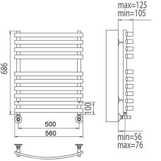 Водяной полотенцесушитель Terminus Капри П10 500x686 4620768887178 Хром