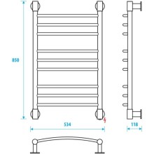 Полотенцесушитель электрический 850x500 Energy Ergo2 EETR0ERGO28550R905M