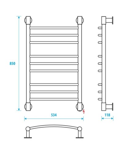 Полотенцесушитель электрический 850x500 Energy Ergo2 EETR0ERGO28550R903M