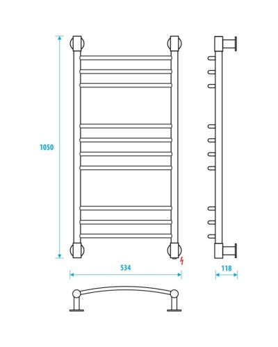 Полотенцесушитель электрический 1050x500 Energy Ergo2 EETRERGO210550R903M