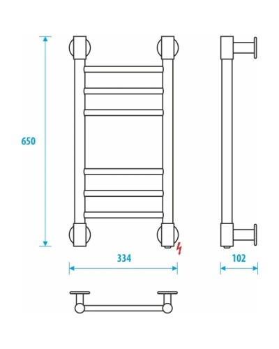 Полотенцесушитель электрический 650x300 прямой Energy Ergo2 P EETRERGO2P653000000