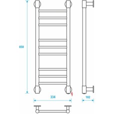 Полотенцесушитель электрический 850x300 прямой Energy Ergo2 P EETRERGO2P853000000