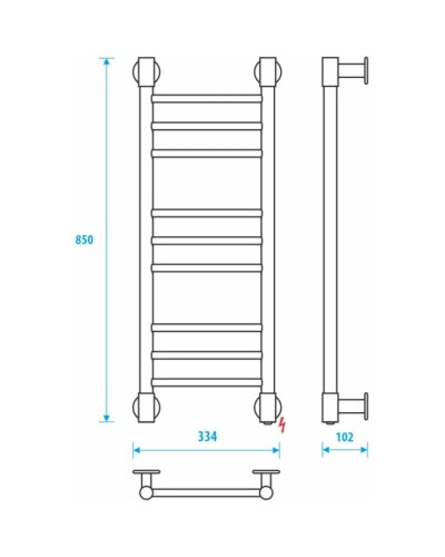 Полотенцесушитель электрический 850x300 прямой Energy Ergo2 P EETRERGO2P853000000