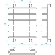 Полотенцесушитель электрический 850x600 Energy Nova2 EETR0NOVA2856000000