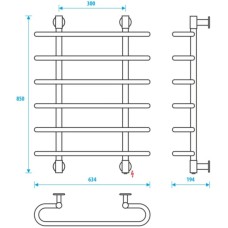 Полотенцесушитель электрический 850x600 Energy Nova2 EETR0NOVA2856000000