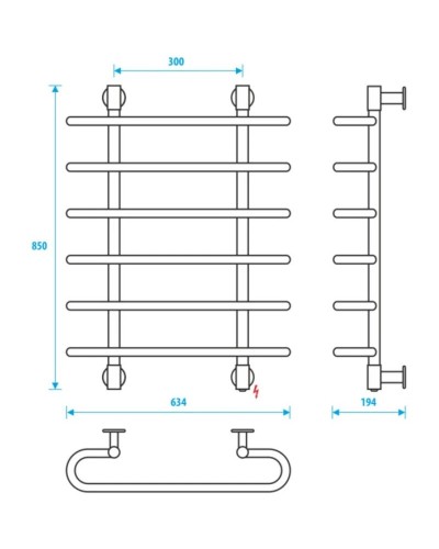 Полотенцесушитель электрический 850x600 Energy Nova2 EETR0NOVA2856000000