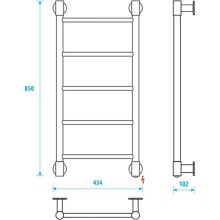 Полотенцесушитель электрический 850x400 Energy H2 EETR0000H28540R905M