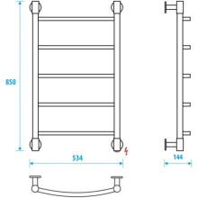 Полотенцесушитель электрический 850x500 Energy H2 EETR0000H28550R905M