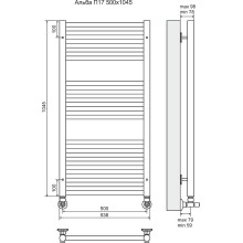 Водяной полотенцесушитель Terminus Альба П17 500x1045 4620768886553 Хром