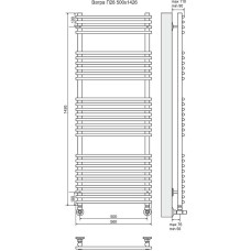 Водяной полотенцесушитель Terminus Ватра П28 500x1426 4620768886614 Хром