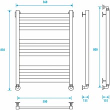 Полотенцесушитель водяной 800x500 Energy Techno Style EWTRTECHS0805000000