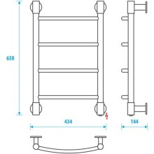 Полотенцесушитель электрический 650x400 Energy H2 EETR0000H26040R905M