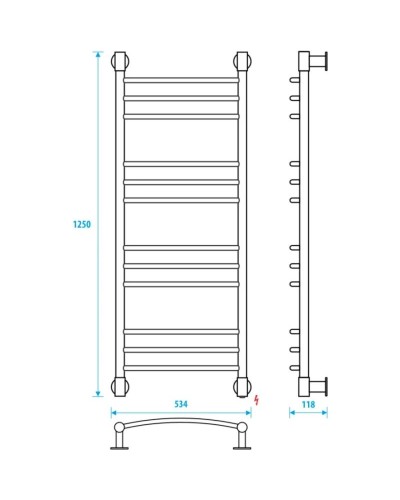 Полотенцесушитель электрический 1250x500 Energy Ergo2 EETR0ERGO21255R903M