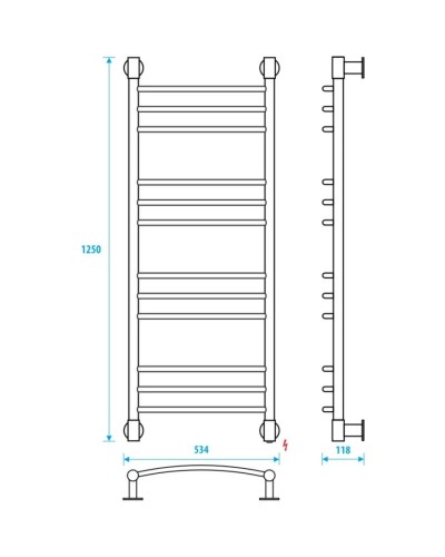 Полотенцесушитель электрический 1250x500 Energy Ergo2 EETR0ERGO21255R905M