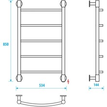 Полотенцесушитель электрический 850x500 Energy H2 EETR0000H28550R903M