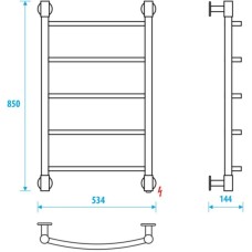 Полотенцесушитель электрический 850x500 Energy H2 EETR0000H28550R903M