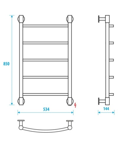 Полотенцесушитель электрический 850x500 Energy H2 EETR0000H28550R903M