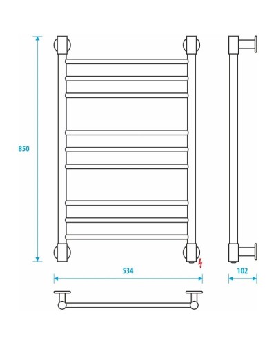 Полотенцесушитель электрический 850x500 Energy Ergo2 P EETRERGO2P8550R903M