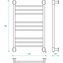 Полотенцесушитель электрический 850x500 Energy Ergo2 P EETRERGO2P8550R905M