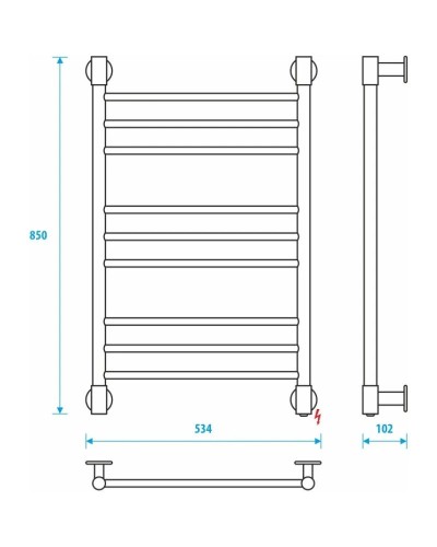 Полотенцесушитель электрический 850x500 Energy Ergo2 P EETRERGO2P8550R905M