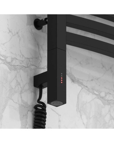 Полотенцесушитель электрический 500х400 черный матовый МЭМ левый Сунержа Аркус 3.0 31-5704-5040