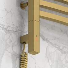 Полотенцесушитель электрический 600х400 золотой матовый МЭМ левый Сунержа Аркус 3.0 032-5704-6040