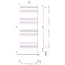 Полотенцесушитель электрический 1200х500 темный титан муар МЭМ правый Сунержа Аркус 3.0 15-5705-1250