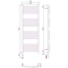 Полотенцесушитель электрический 1200х400 золотой матовый МЭМ левый Сунержа Аркус 3.0 032-5704-1240