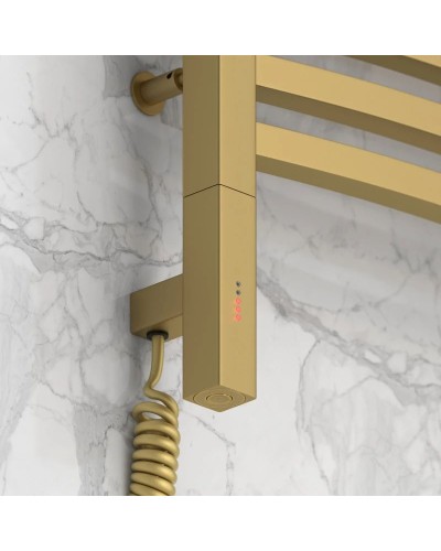 Полотенцесушитель электрический 600х500 золотой матовый МЭМ левый Сунержа Аркус 3.0 032-5704-6050