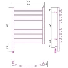Полотенцесушитель электрический 600х500 черный матовый МЭМ левый Сунержа Аркус 3.0 31-5704-6050