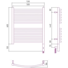 Полотенцесушитель электрический 600х500 белый матовый МЭМ правый Сунержа Аркус 3.0 30-5705-6050