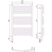 Полотенцесушитель электрический 800х500 белый глянец МЭМ левый Сунержа Аркус 3.0 12-5704-8050