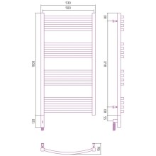 Полотенцесушитель электрический 1000х500 золотой МЭМ левый Сунержа Аркус 3.0 03-5704-1050