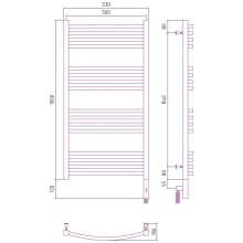 Полотенцесушитель электрический 1000х500 состаренная латунь МЭМ правый Сунержа Аркус 3.0 051-5705-1050