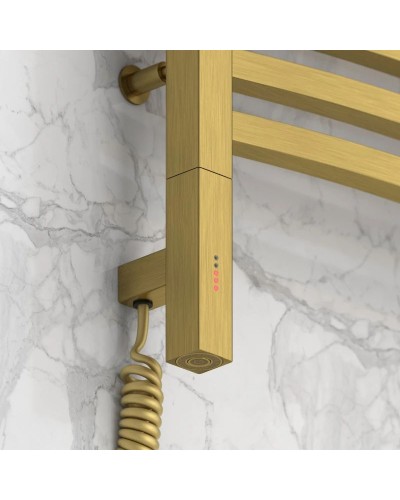 Полотенцесушитель электрический 600х600 состаренная латунь МЭМ левый Сунержа Аркус 3.0 051-5704-6060