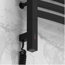 Полотенцесушитель электрический 800х600 черный матовый МЭМ левый Сунержа Аркус 3.0 31-5704-8060