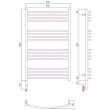 Полотенцесушитель электрический 1000х600 темный титан муар МЭМ левый Сунержа Аркус 3.0 15-5704-1060