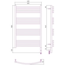 Полотенцесушитель электрический 1000х600 золотой матовый МЭМ правый Сунержа Аркус 3.0 032-5705-1060
