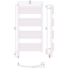 Полотенцесушитель электрический 1200х600 темный титан муар МЭМ левый Сунержа Аркус 3.0 15-5704-1260