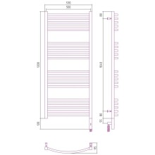 Полотенцесушитель электрический 1200х600 черный матовый МЭМ правый Сунержа Аркус 3.0 31-5705-1260