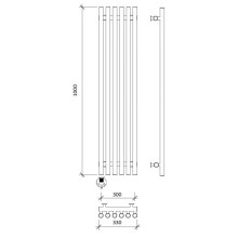 Полотенцесушитель электрический 1070х330 ТЭН левый Secado Бергамо 6 Плюс 4673739251072