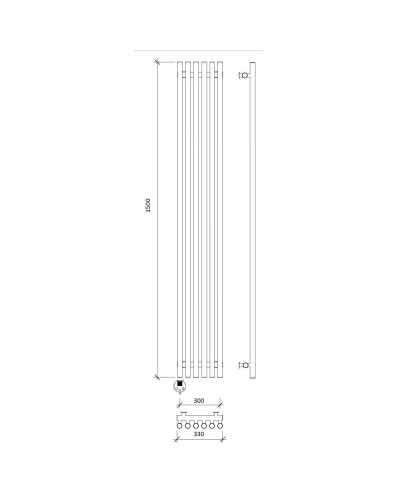 Полотенцесушитель электрический 1570х330 ТЭН левый Secado Бергамо 6 Плюс 4673739251096