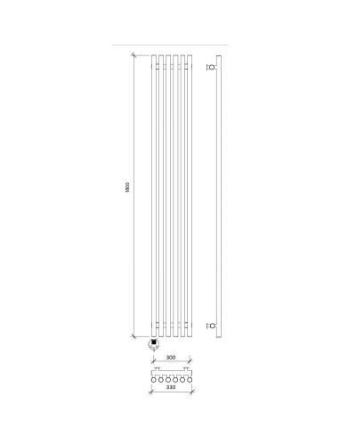 Полотенцесушитель электрический 1870х330 ТЭН левый Secado Бергамо 6 Плюс 4673739251102